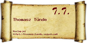 Thomasz Tünde névjegykártya